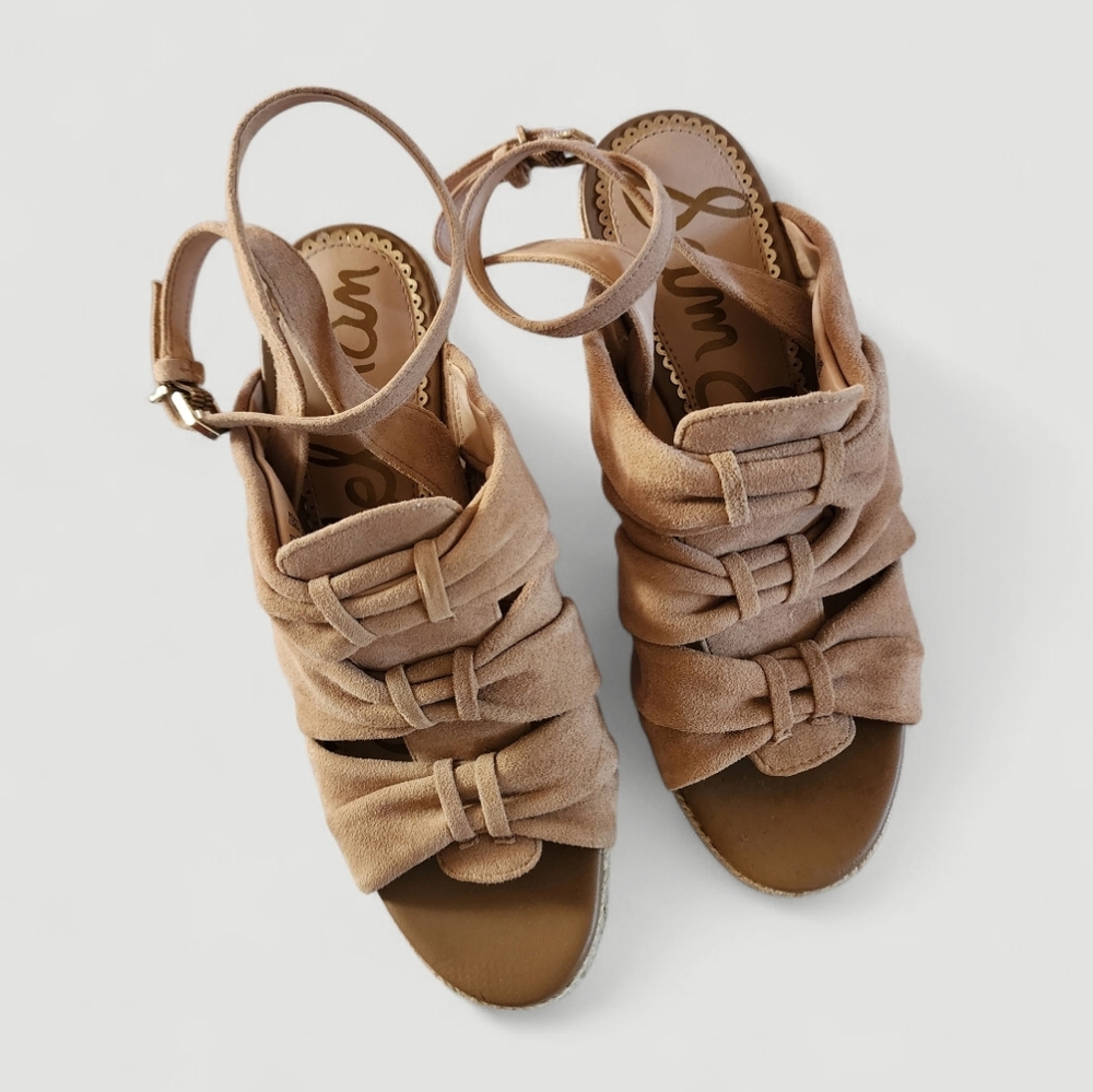 Sam Edleman | Tan Suede Espadrille Wedge Sandles